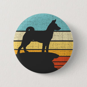 Basenji Retro Hondenpuppy Eigenaar Lover Ronde Button 5,7 Cm