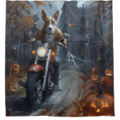 Basenji Riding Motorfiets Halloween Eng Douchegordijn (Voorkant)