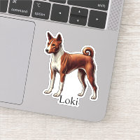 Basenji Rood wit Gepersonaliseerde Naam Cute