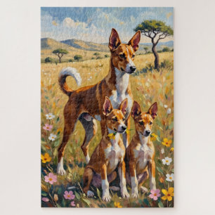 Basenji Savanna Bloom Kunst Legpuzzel