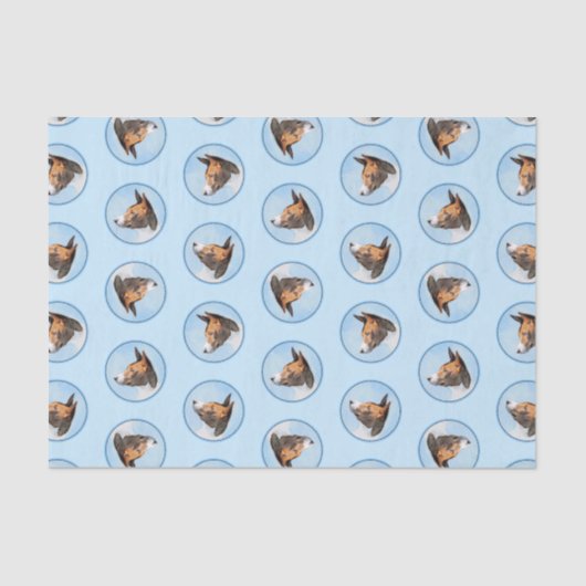 Basenji Schilderij Kastanje Red Brindle Schattigee Tissuepapier (Voorkant)