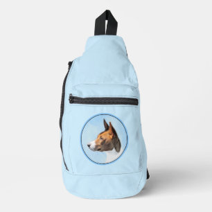 Basenji Schilderij Kastanjebruin Rood Brindle Scha Sling Bag