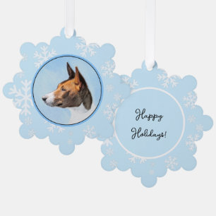 Basenji Schilderij - Leuke Originele Kunst Ornament Kaart