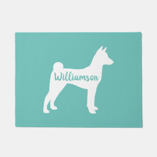 Basenji Silhouette gepersonaliseerde welkomstmat Deurmat