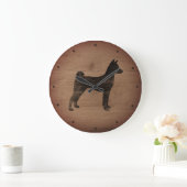 Basenji Silhouette Rustic Grote Klok (Huis)