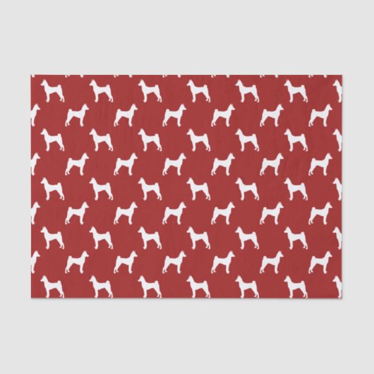 Basenji Silhouettes Pattern Red Tissuepapier (Voorkant)