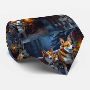 Basenji Sneeuw Slede Kerst Decoratie Stropdas