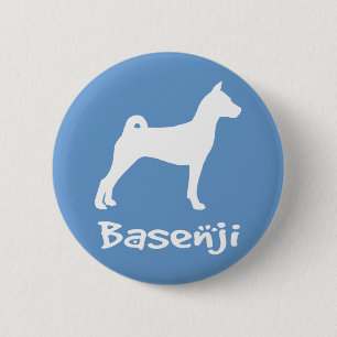 Basenji w/ Cool Text (in wit) Ronde Button 5,7 Cm