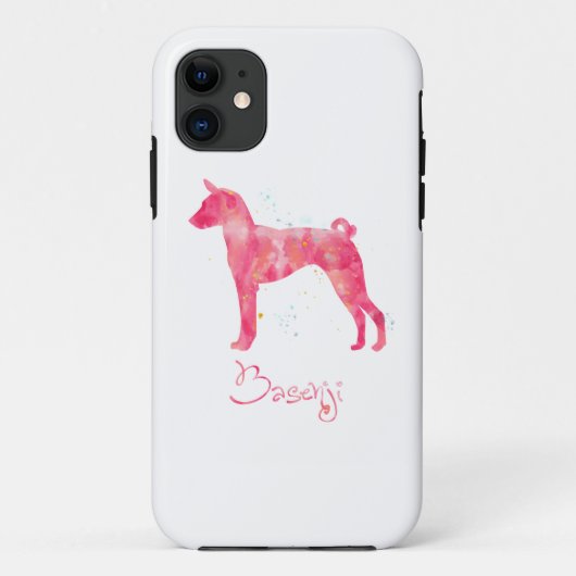 Basenji Waterverf Case-Mate iPhone Case (Achterkant)