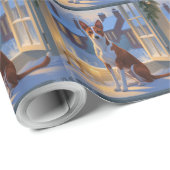 Basenji With Christmas Lights Holiday Cadeaupapier (Rol Hoek)