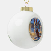 Basenji With Christmas Lights Holiday Keramische Bal Ornament (Links)