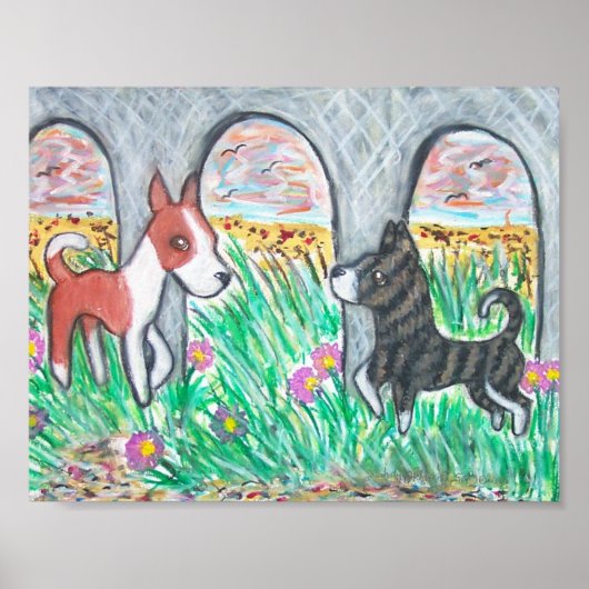 Basenjis op het Poster van de Beach Art (Voorkant)