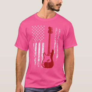 Basgitaar Amerikaanse Vlag Basgitaar T-shirt