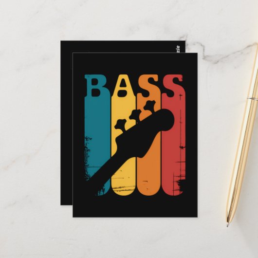 Basgitaar Briefkaart (Voorkant / Achterkant in situ)