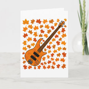 Basgitaar Herfst Autumn Bassist Muzikant Kaart