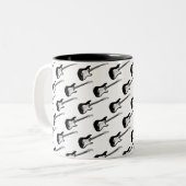 basgitaar, muziek tweekleurige Mok (Voorkant links)