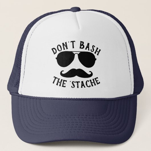 Bash de Stache niet Trucker Pet (Voorkant)