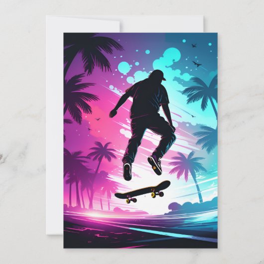 Bash Scooter Jump Zone Skateboarden 13e Verjaardag Kaart (Achterkant)