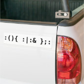 Bash Vork Bomb Command Line Hacker Zwart Tekst Bumpersticker (Op Truck)