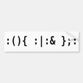 Bash Vork Bomb Command Line Hacker Zwart Tekst Bumpersticker