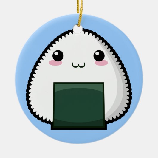 Bashful Onigiri Keramisch Ornament (Voorkant)