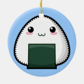 Bashful Onigiri Keramisch Ornament (Achterkant)