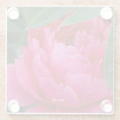 Bashful Pink Peony Glazen Onderzetter (Achterkant)