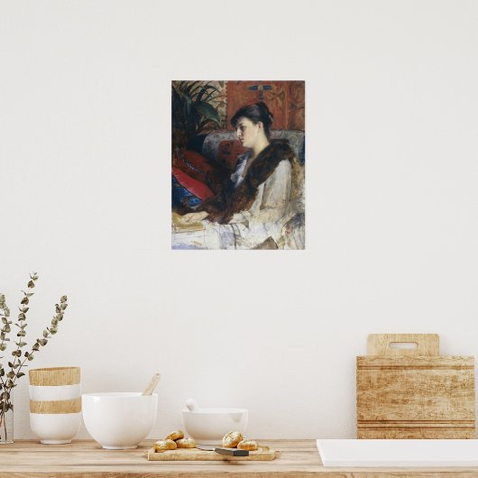 Bashkirtseff - Zuster van de kunstenaar in Wet 188 Poster (Keuken)