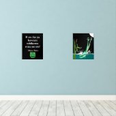 Basho's Frog Haiku Muurkunst Sets (Houten vloer)