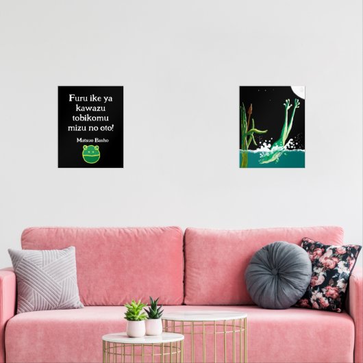Basho's Frog Haiku Muurkunst Sets (Woonkamer)