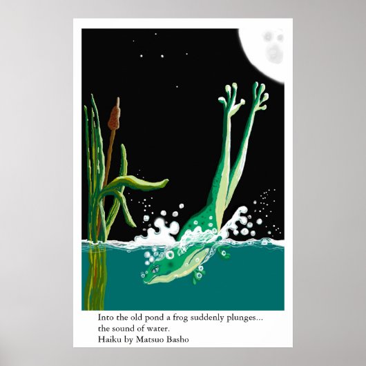 Basho's kikkergedicht poster (Voorkant)