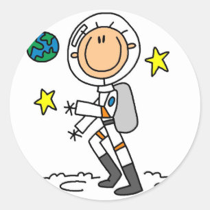 Basic Astronaut Tshirts en Gifts Ronde Sticker