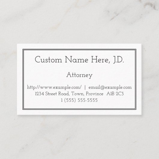 Basic Attorney Visitekaartje (Voorkant)