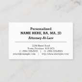 Basic Attorney Visitekaartje (Voorkant)
