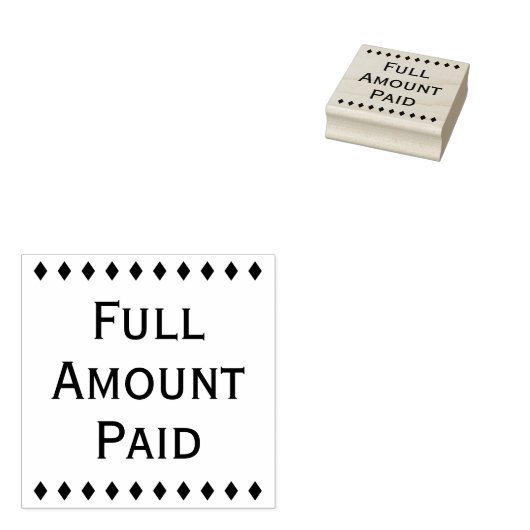 Basic - Betaald bedrag Rubber Stempel (Gestempeld)