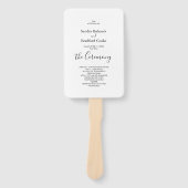 Basic Black and White Wedding Ceremonony Program Handwaaier (Voorkant)