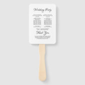 Basic Black and White Wedding Ceremony Program Han Handwaaier (Achterkant)