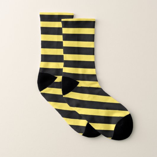 Basic Black and Yellow Bee Color Stripes Socks (Paire)