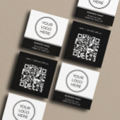 Basic Black Business Logo QR Code  Vierkante Visitekaartje