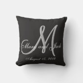 Basic Black Fabulous Wedding Monogram - Uitstekend Kussen (Voorkant)