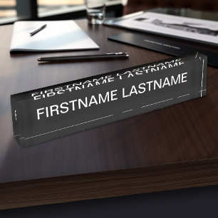 Basic Black met witte naam Naambordje