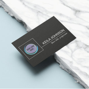 Basic Black QR Code Business Logo Aangepast Visitekaartje