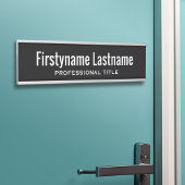 Basic Black White Name en Professional Title Deurbordje