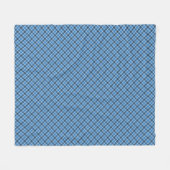 Basic Blue/Baby Blue Gingham Diagonal Plaid Fleece Deken (Voorkant (Horizontaal))