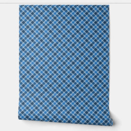 basic blue/baby blue gingham plaid  behang