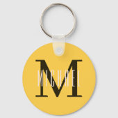 Basic Bold Monogram Initiaal & voornaam geel Sleutelhanger (Achterkant)