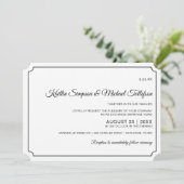 Basic Border Elegante bruiloft uitnodigingen (zwar (Staand voorkant)