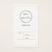 Basic bruin wit met logo product prijs label visitekaartje (Voorkant)