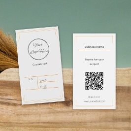 Basic bruin wit met logo product prijs label visitekaartje