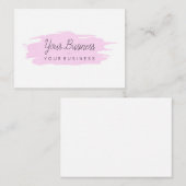 Basic Brush Custom Logo 1 Roze Notitiekaartje (Voorkant / Achterkant)
